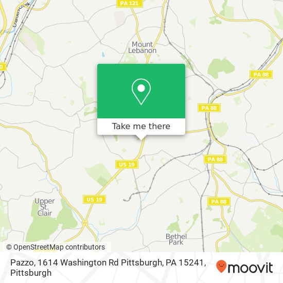 Mapa de Pazzo, 1614 Washington Rd Pittsburgh, PA 15241