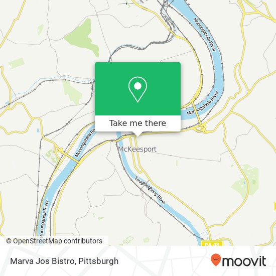 Mapa de Marva Jos Bistro, 320 5th Ave McKeesport, PA 15132