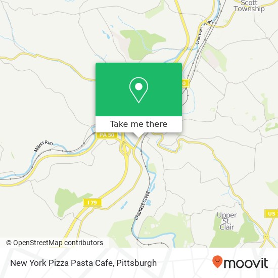Mapa de New York Pizza Pasta Cafe, 614 Washington Ave Bridgeville, PA 15017