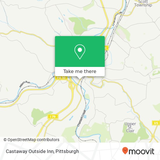 Mapa de Castaway Outside Inn, 608 Washington Ave Bridgeville, PA 15017