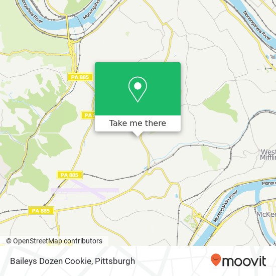 Mapa de Baileys Dozen Cookie, 5519 Keefe St Pittsburgh, PA 15207