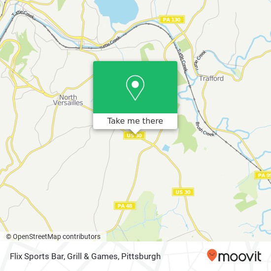 Mapa de Flix Sports Bar, Grill & Games, 1701 Lincoln Hwy North Versailles, PA 15137