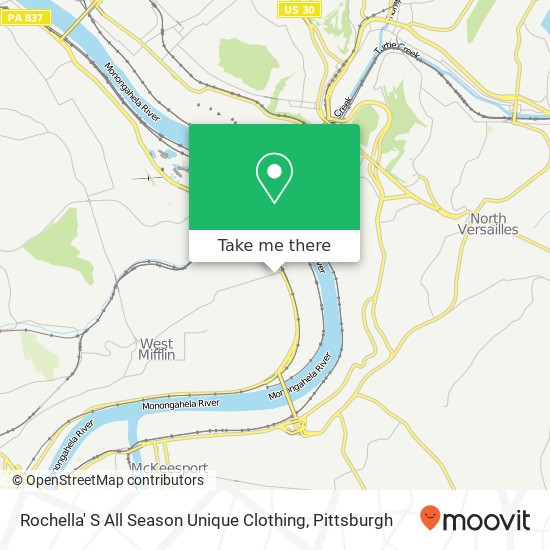 Mapa de Rochella' S All Season Unique Clothing, 117 Grant Ave Duquesne, PA 15110