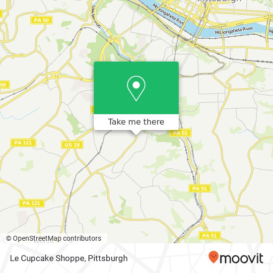 Mapa de Le Cupcake Shoppe, 109 Capital Ave Pittsburgh, PA 15226