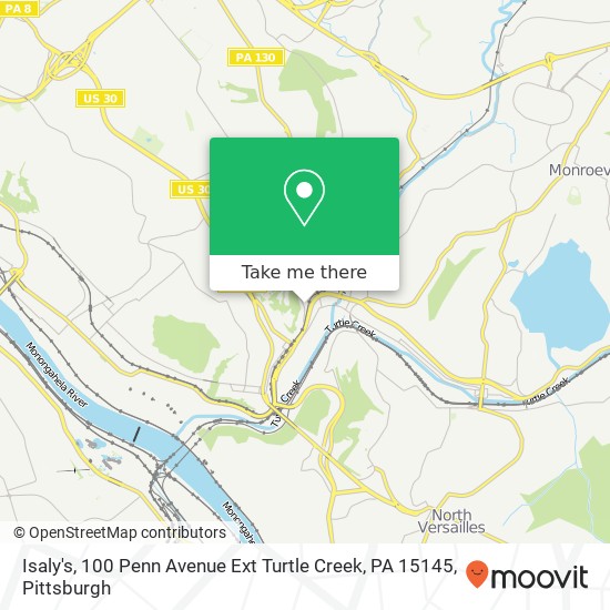 Mapa de Isaly's, 100 Penn Avenue Ext Turtle Creek, PA 15145