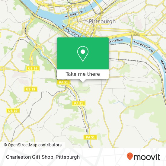 Mapa de Charleston Gift Shop, 825 Eldora Pl Pittsburgh, PA 15210