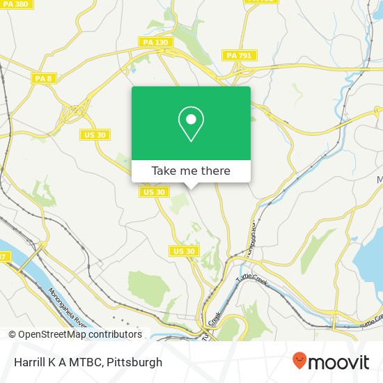 Mapa de Harrill K A MTBC, 4293 Greensburg Pike Pittsburgh, PA 15221