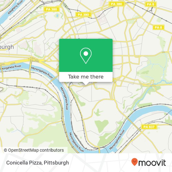 Mapa de Conicella Pizza, 422 Greenfield Ave Pittsburgh, PA 15207