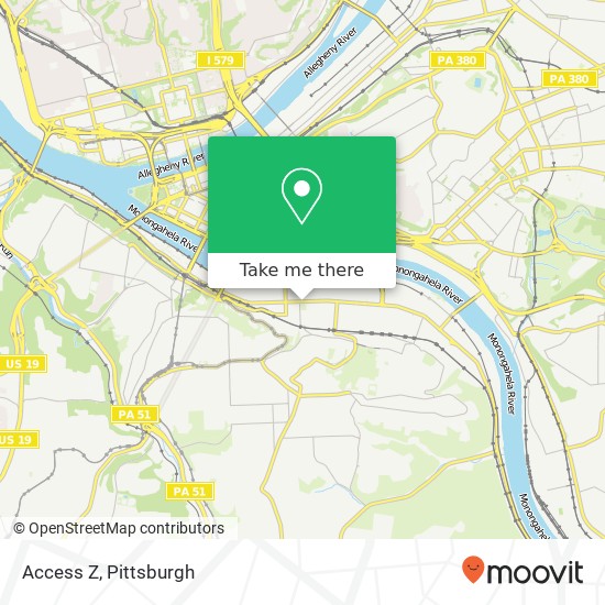 Mapa de Access Z, 1214 E Carson St Pittsburgh, PA 15203