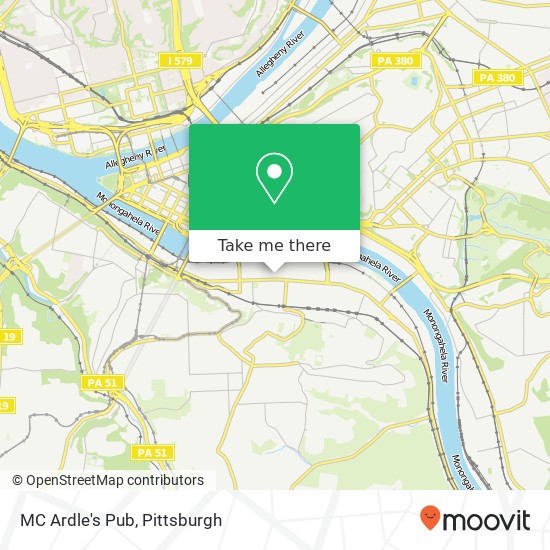 Mapa de MC Ardle's Pub, 1600 Bingham St Pittsburgh, PA 15203