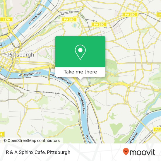 Mapa de R & A Sphinx Cafe, 3614 Frazier St Pittsburgh, PA 15213