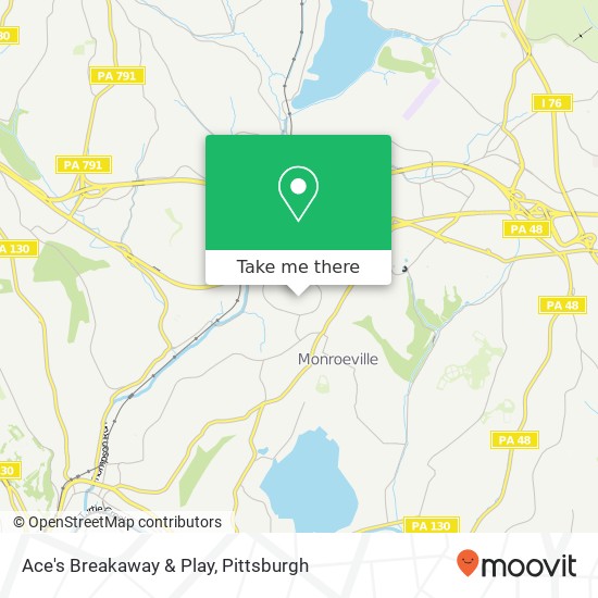 Mapa de Ace's Breakaway & Play, Monroeville, PA 15146