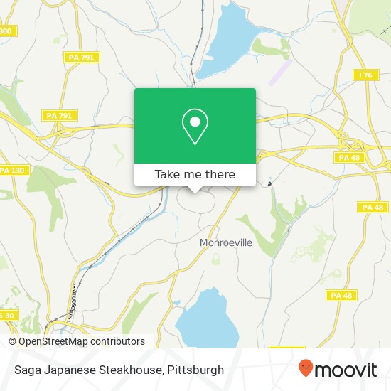 Mapa de Saga Japanese Steakhouse, Monroeville, PA 15146