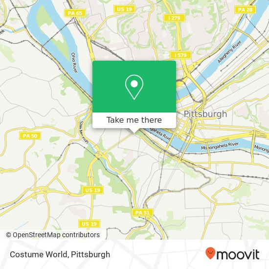 Mapa de Costume World, 812 Grandview Ave Pittsburgh, PA 15211