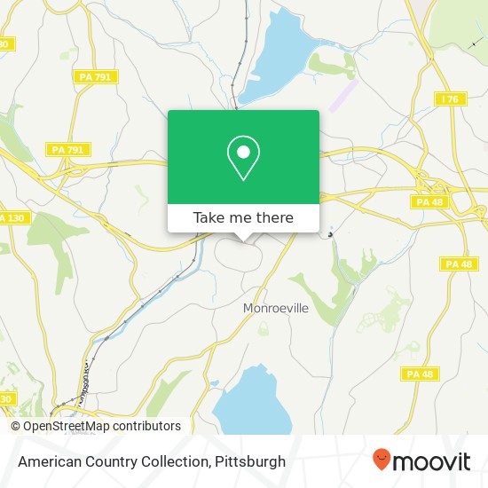 Mapa de American Country Collection, 145 Mall Circle Dr Monroeville, PA 15146