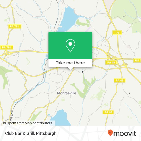 Mapa de Club Bar & Grill, 1 Racquet Ln Monroeville, PA 15146