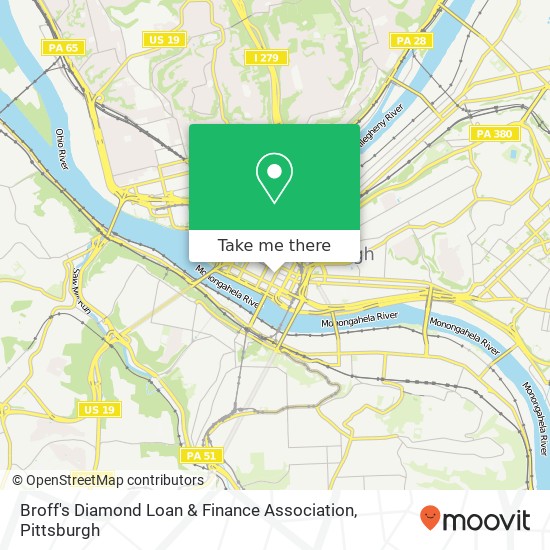 Mapa de Broff's Diamond Loan & Finance Association, 413 Smithfield St Pittsburgh, PA 15222