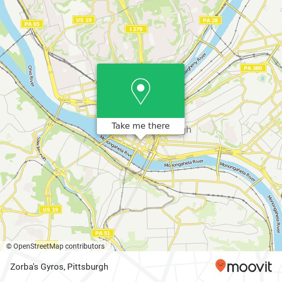 Zorba's Gyros, 400 Smithfield St Pittsburgh, PA 15222 map
