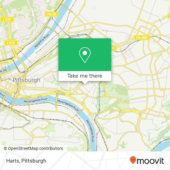 Mapa de Harts, 226 Meyran Ave Pittsburgh, PA 15213