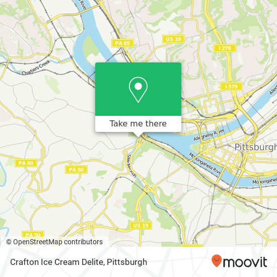 Mapa de Crafton Ice Cream Delite, 38 Steuben St Pittsburgh, PA 15220