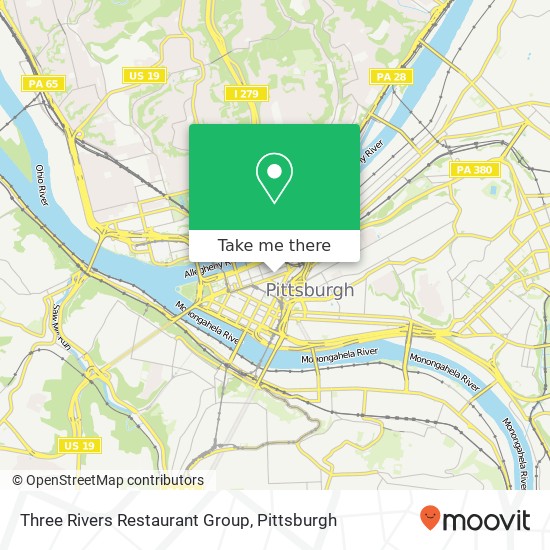 Mapa de Three Rivers Restaurant Group, 957 Liberty Ave Pittsburgh, PA 15222