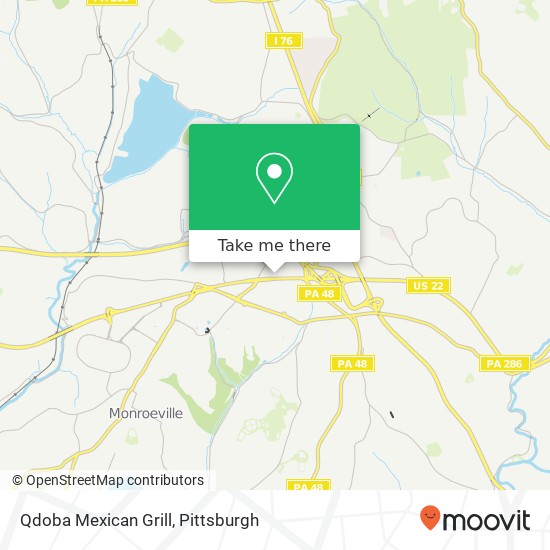 Mapa de Qdoba Mexican Grill, 4145 William Penn Hwy Monroeville, PA 15146