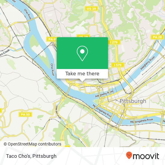 Mapa de Taco Cho's, Allegheny Ave Pittsburgh, PA 15233