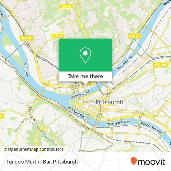 Mapa de Tango's Martini Bar, 20 E General Robinson St Pittsburgh, PA 15212