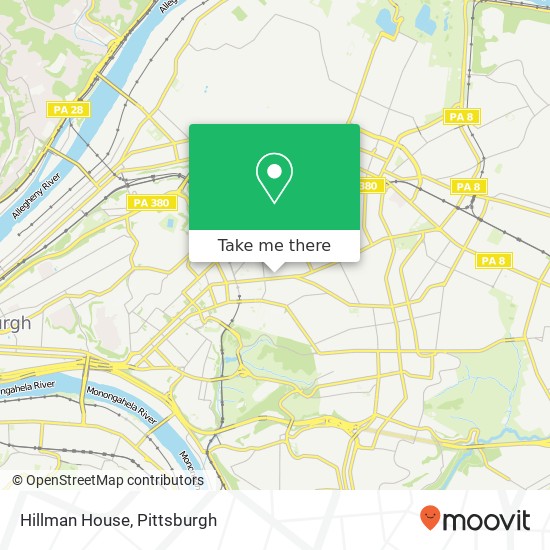 Mapa de Hillman House, 5045 5th Ave Pittsburgh, PA 15232