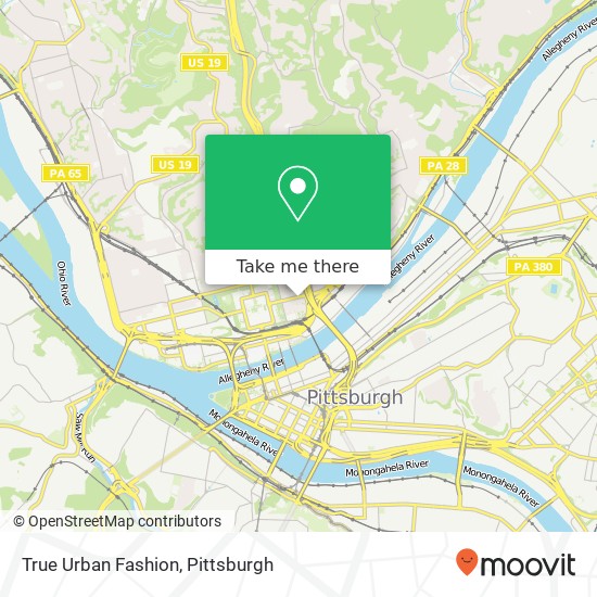 Mapa de True Urban Fashion, 603 E Ohio St Pittsburgh, PA 15212