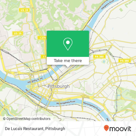 Mapa de De Luca's Restaurant, 2015 Penn Ave Pittsburgh, PA 15222