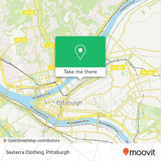 Mapa de Sexterra Clothing, 2021 Penn Ave Pittsburgh, PA 15222