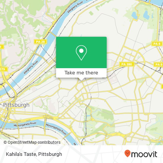 Mapa de Kahila's Taste, 305 N Craig St Pittsburgh, PA 15213