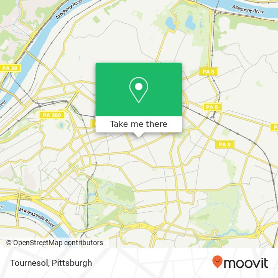 Mapa de Tournesol, 808 Ivy St Pittsburgh, PA 15232