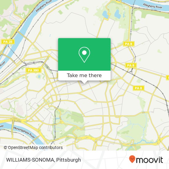 Mapa de WILLIAMS-SONOMA, 5514 Walnut St Pittsburgh, PA 15232