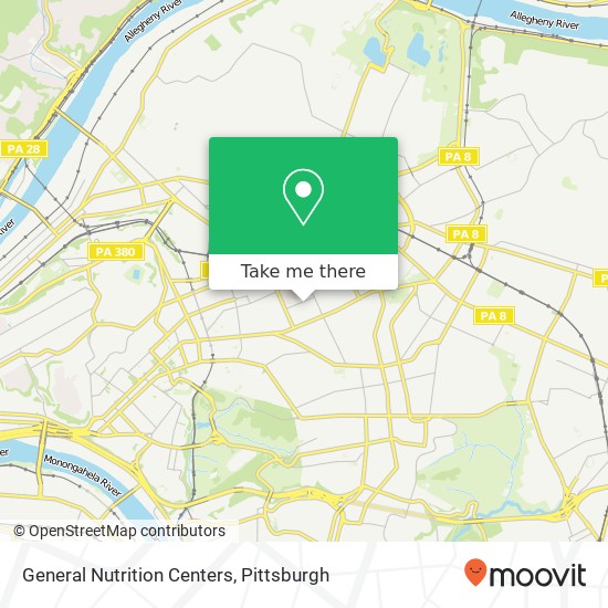Mapa de General Nutrition Centers, 5530 Walnut St Pittsburgh, PA 15232