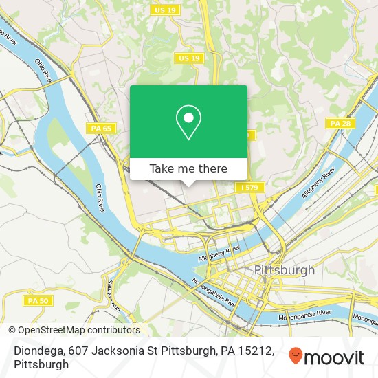 Mapa de Diondega, 607 Jacksonia St Pittsburgh, PA 15212