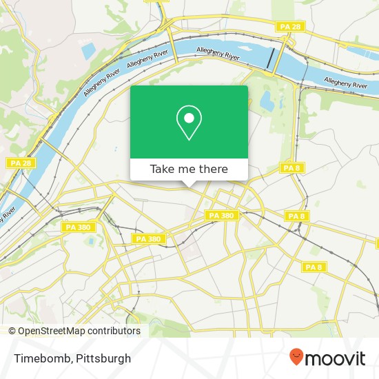 Mapa de Timebomb, 5450 Penn Ave Pittsburgh, PA 15206