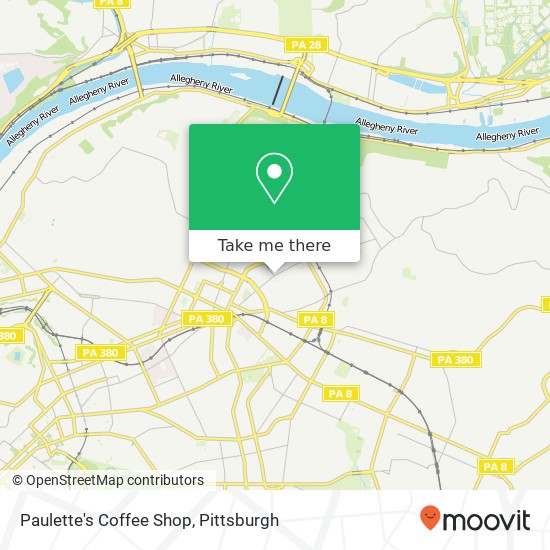 Mapa de Paulette's Coffee Shop, 501 Larimer Ave Pittsburgh, PA 15206