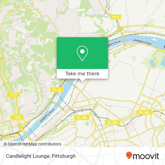 Mapa de Candlelight Lounge, 146 44th St Pittsburgh, PA 15201