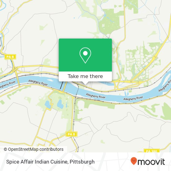 Mapa de Spice Affair Indian Cuisine, 8 Brilliant Ave Pittsburgh, PA 15215