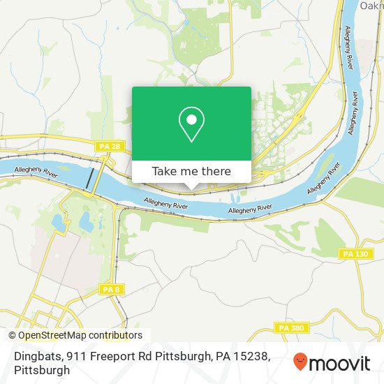 Mapa de Dingbats, 911 Freeport Rd Pittsburgh, PA 15238
