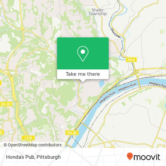 Mapa de Honda's Pub, 831 Seavey Rd Pittsburgh, PA 15209