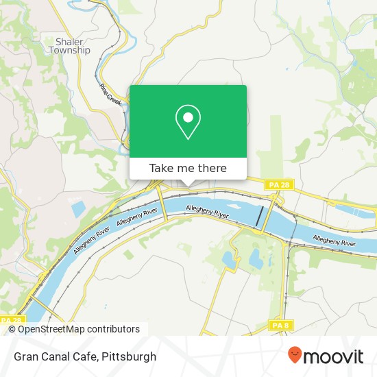 Mapa de Gran Canal Cafe, 1021 N Canal St Sharpsburg, PA 15215