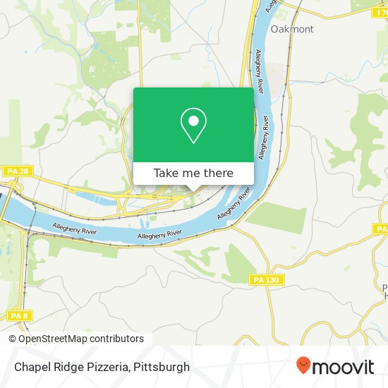 Mapa de Chapel Ridge Pizzeria, 164 Freeport Rd Pittsburgh, PA 15238