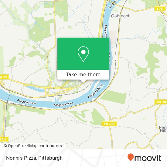 Mapa de Nonni's Pizza, 254 Freeport Rd Pittsburgh, PA 15238