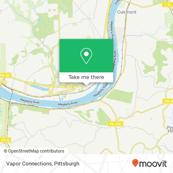 Mapa de Vapor Connections, 610 Center Ave Pittsburgh, PA 15238