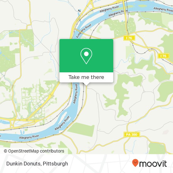 Mapa de Dunkin Donuts, 630 Allegheny River Blvd Verona, PA 15147