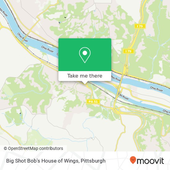 Mapa de Big Shot Bob's House of Wings, 1534 5th Ave Coraopolis, PA 15108