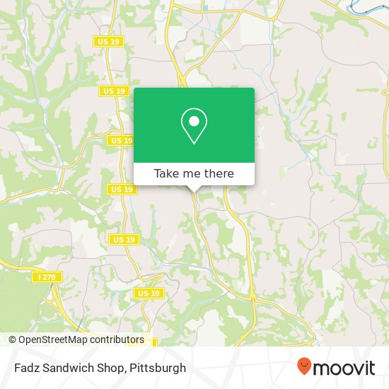 Mapa de Fadz Sandwich Shop, 3324 Babcock Blvd Pittsburgh, PA 15237